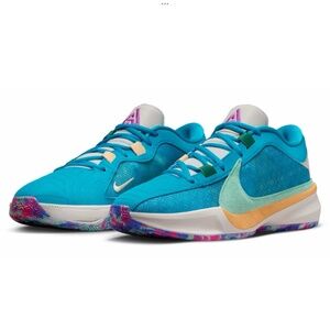 NIB Men's Giannis Antetokounmpo Nike Blue Zoom Freak 5 Low Top Shoe Sz 11